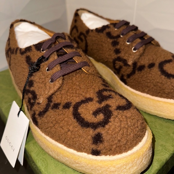 Gucci GG Lace Up Shoe 'Camel Ebony Wool' (Men’s 9UK 10US) - Picture 9 of 13